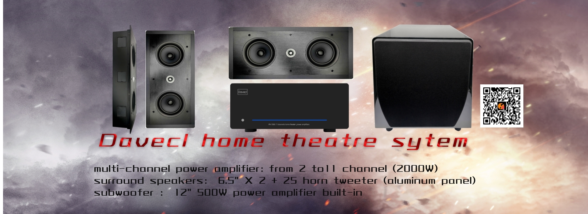 ev sinema sistemi-7 kanallı güç amplifikatörü-7 surround hoparlör-12 inç suboofer-ev sineması hoparlör sistemi