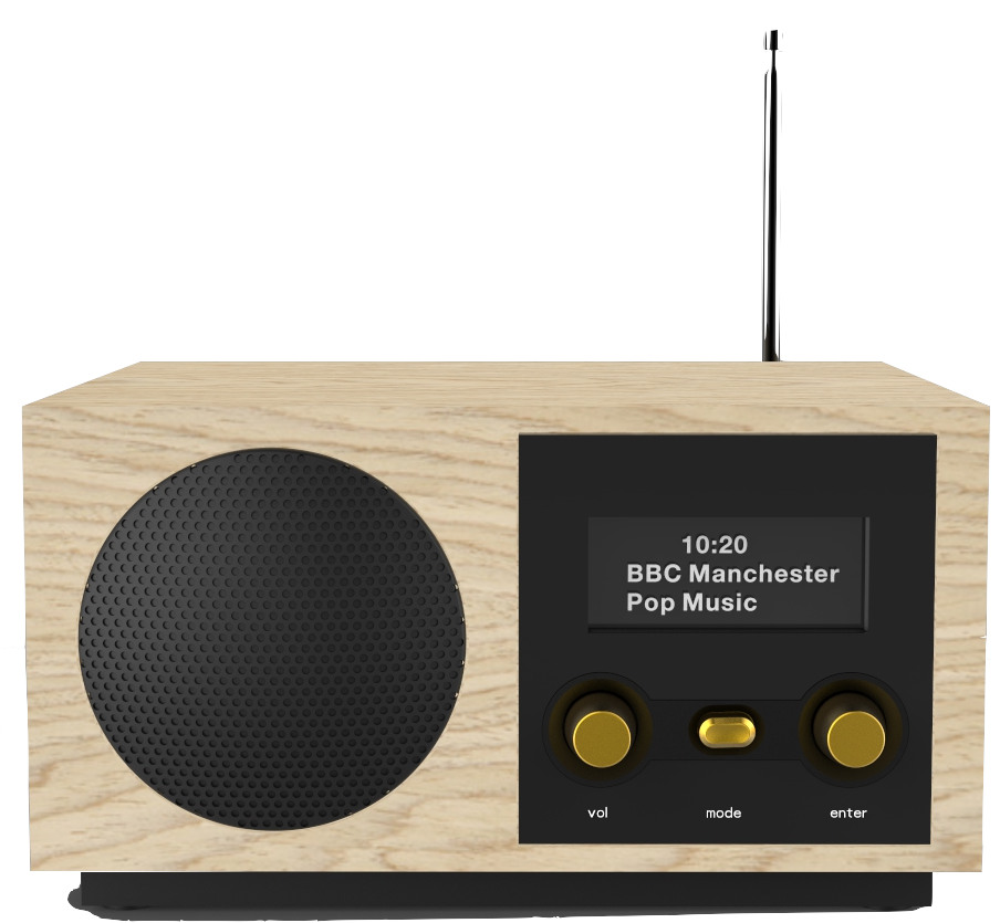 DAB+ için AAC lisanslı 3 inç hoparlörlü DAB radyo